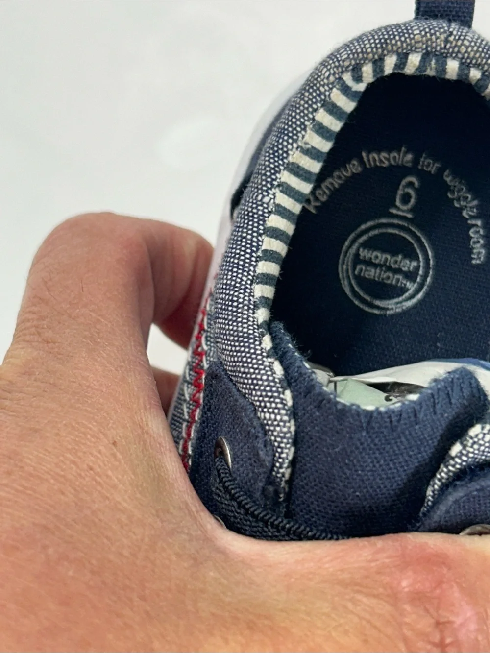 wonder nation Navy and Gray Kids Slip-On Style Sneakers